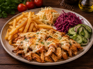 5.Shoarma z serem zapiekana w piecu.